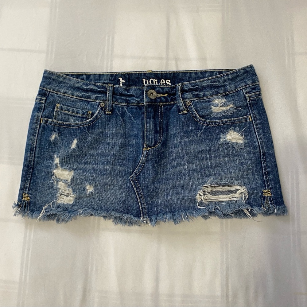 Bluenotes Distressed Denim Mini Skirt